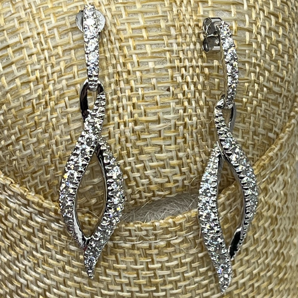 Diamonique Silver Earrings with bright CZs perfect for anytime.